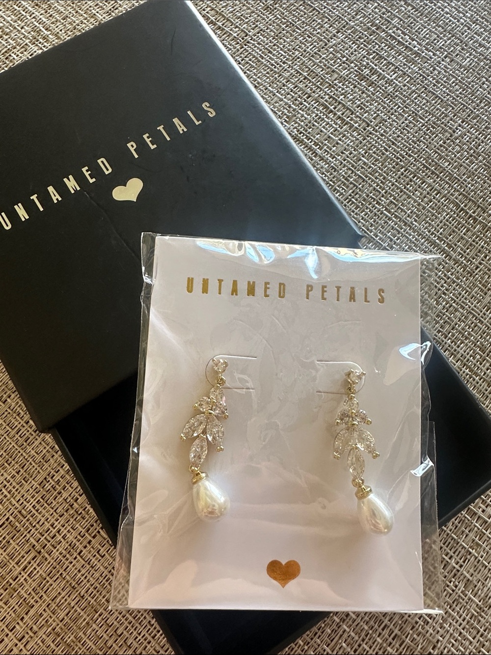 Gold Pearl and Crystal Drop Earrings